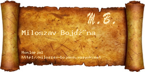 Miloszav Bojána névjegykártya